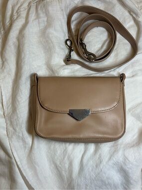 INC International Concepts Taupe Crossbody Bag with Silver Accent